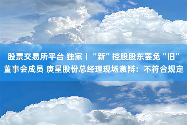 股票交易所平台 独家丨“新”控股股东罢免“旧”董事会成员 庚星股份总经理现场激辩：不符合规定