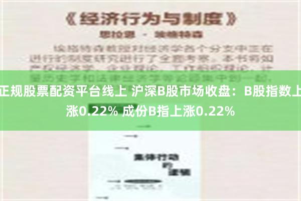 正规股票配资平台线上 沪深B股市场收盘：B股指数上涨0.22% 成份B指上涨0.22%