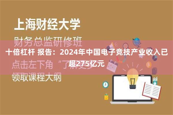 十倍杠杆 报告：2024年中国电子竞技产业收入已超275亿元